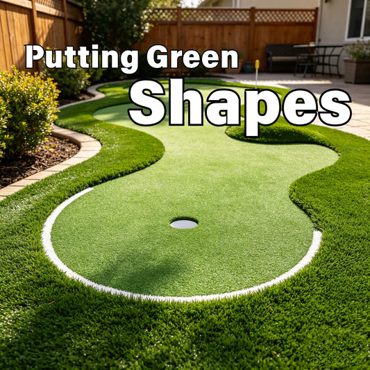 Different putting green shapes and custom designs for backyard, indoor, poolside, and rooftop